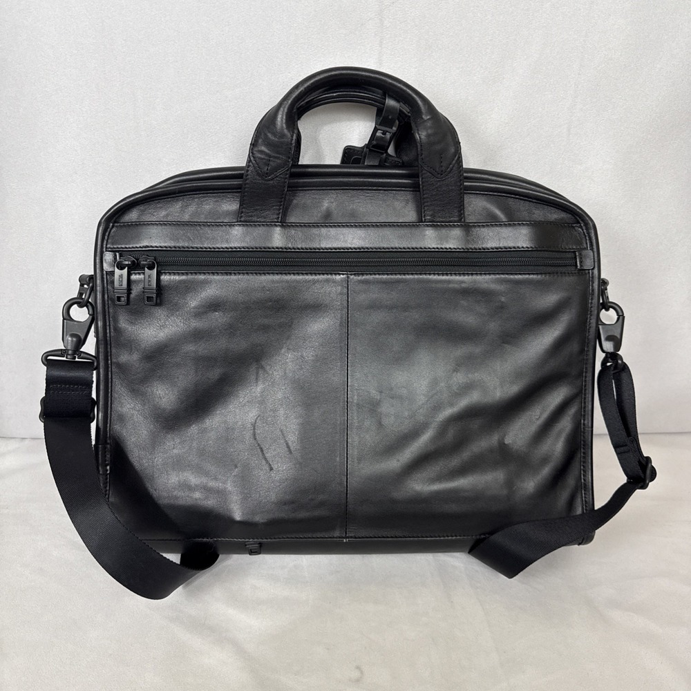 TUMI‎ Briefcase Leather Black Laptop Bag Business Travel Computer 96111DH - Picture 6 of 16